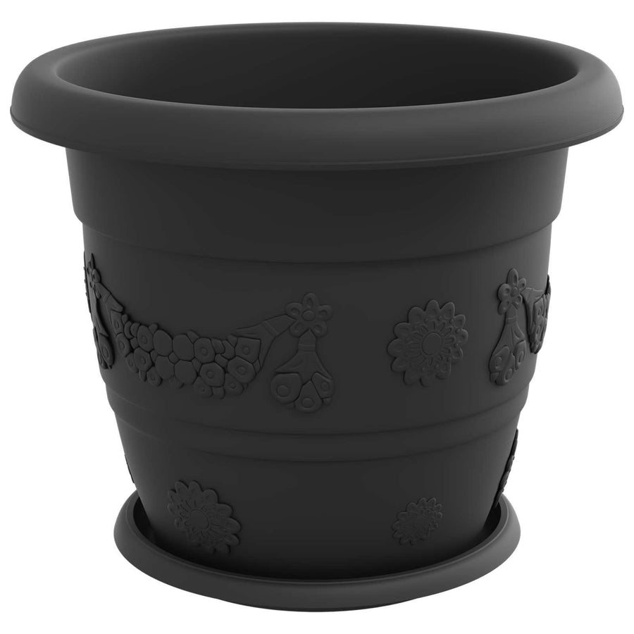 Plantenpotten 6 pcs Zwart Ø 26 x 21.5 cm Kunststof