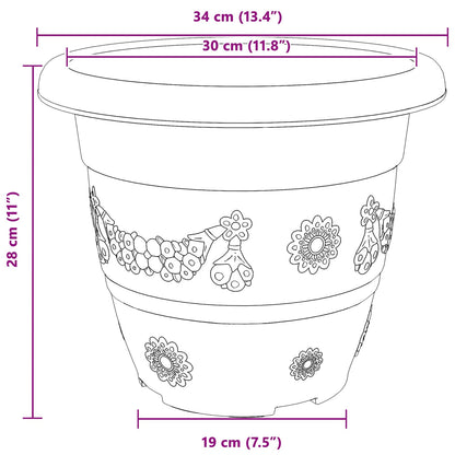 Plantenpotten 6 pcs Zwart Ø 26 x 21.5 cm Kunststof
