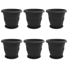 Plantenpotten 6 pcs Zwart Ø 26 x 21.5 cm Kunststof