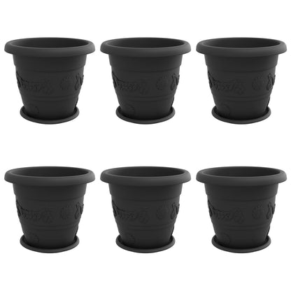 Plantenpotten 6 pcs Zwart Ø 26 x 21.5 cm Kunststof