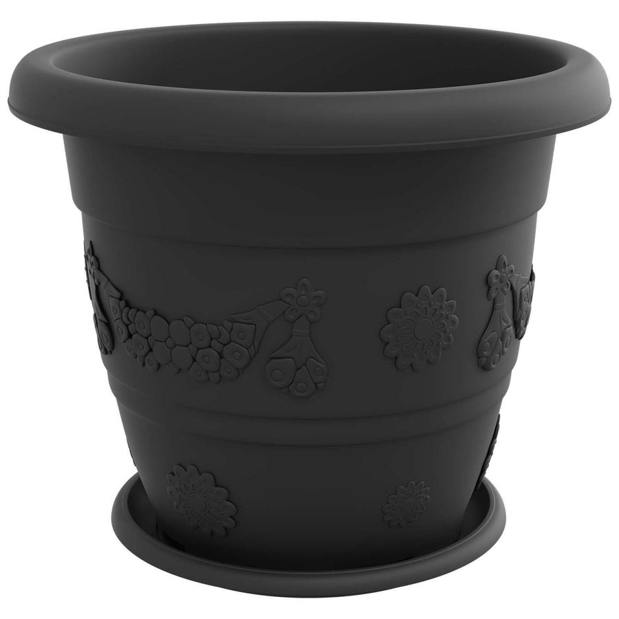 Plantenpotten 6 pcs Zwart Ø 26 x 21.5 cm Kunststof