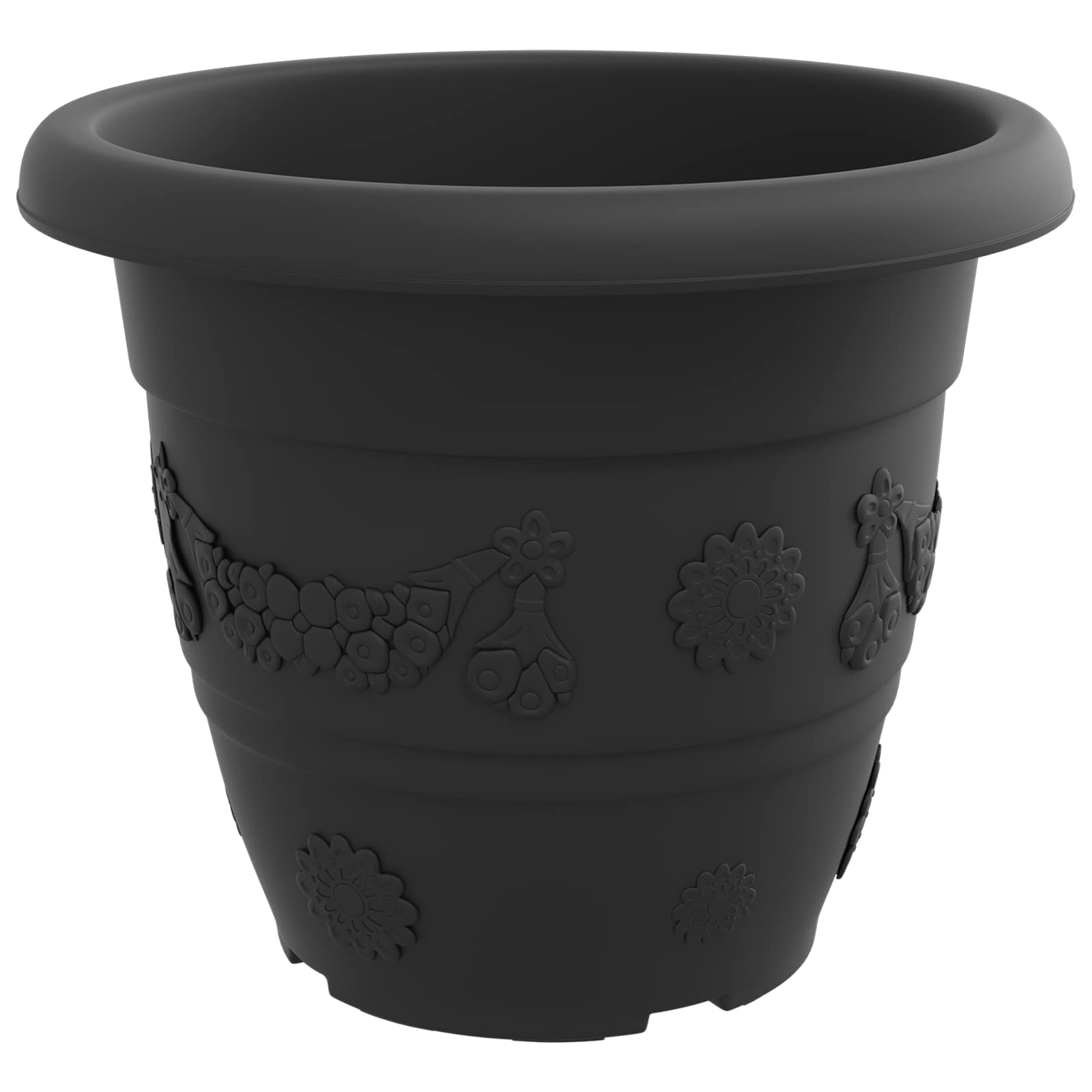 Plantenpotten 6 pcs Zwart Ø 26 x 21.5 cm Kunststof