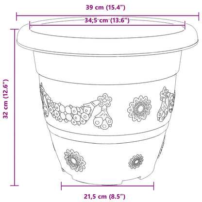 Plantenpotten 6 pcs Zwart Ø 26 x 21.5 cm Kunststof