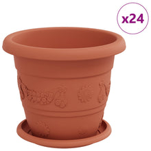 Plantenpotten 24 pcs Baksteenrood Ø 26 x 21.5 cm Kunststof