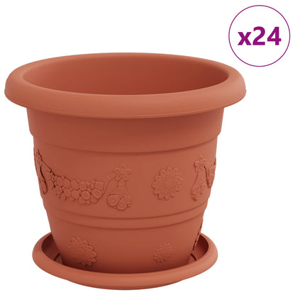Plantenpotten 24 pcs Baksteenrood Ø 26 x 21.5 cm Kunststof