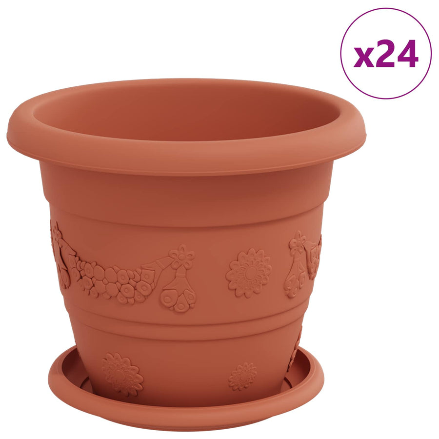 Plantenpotten 24 pcs Baksteenrood Ø 26 x 21.5 cm Kunststof