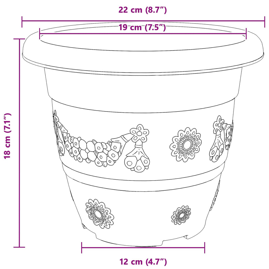 Plantenpotten 24 pcs Baksteenrood Ø 26 x 21.5 cm Kunststof