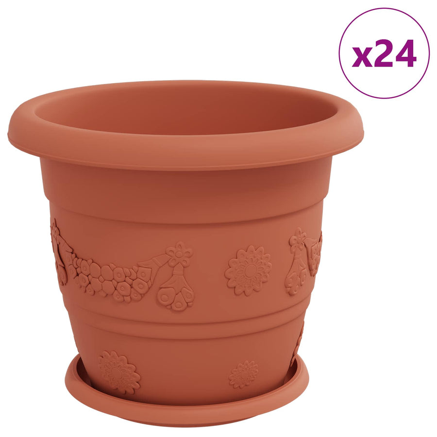 Plantenpotten 24 pcs Baksteenrood Ø 26 x 21.5 cm Kunststof