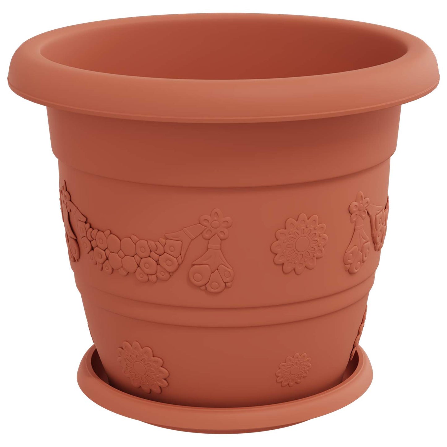 Plantenpotten 24 pcs Baksteenrood Ø 26 x 21.5 cm Kunststof