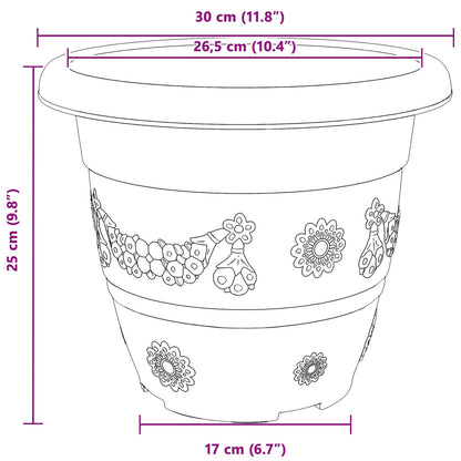 Plantenpotten 24 pcs Baksteenrood Ø 26 x 21.5 cm Kunststof