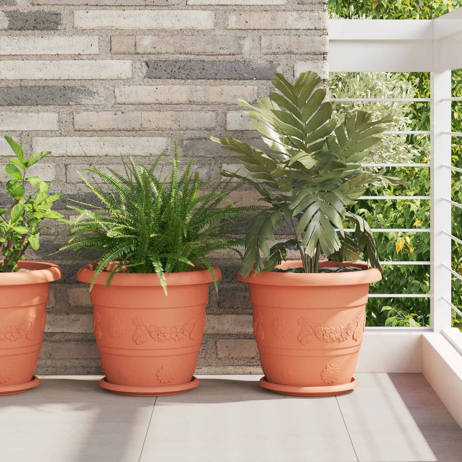 Plantenpotten 24 pcs Baksteenrood Ø 26 x 21.5 cm Kunststof