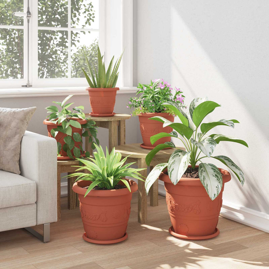 Plantenpotten 24 pcs Baksteenrood Ø 26 x 21.5 cm Kunststof