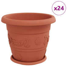 Plantenpotten 24 pcs Baksteenrood Ø 26 x 21.5 cm Kunststof