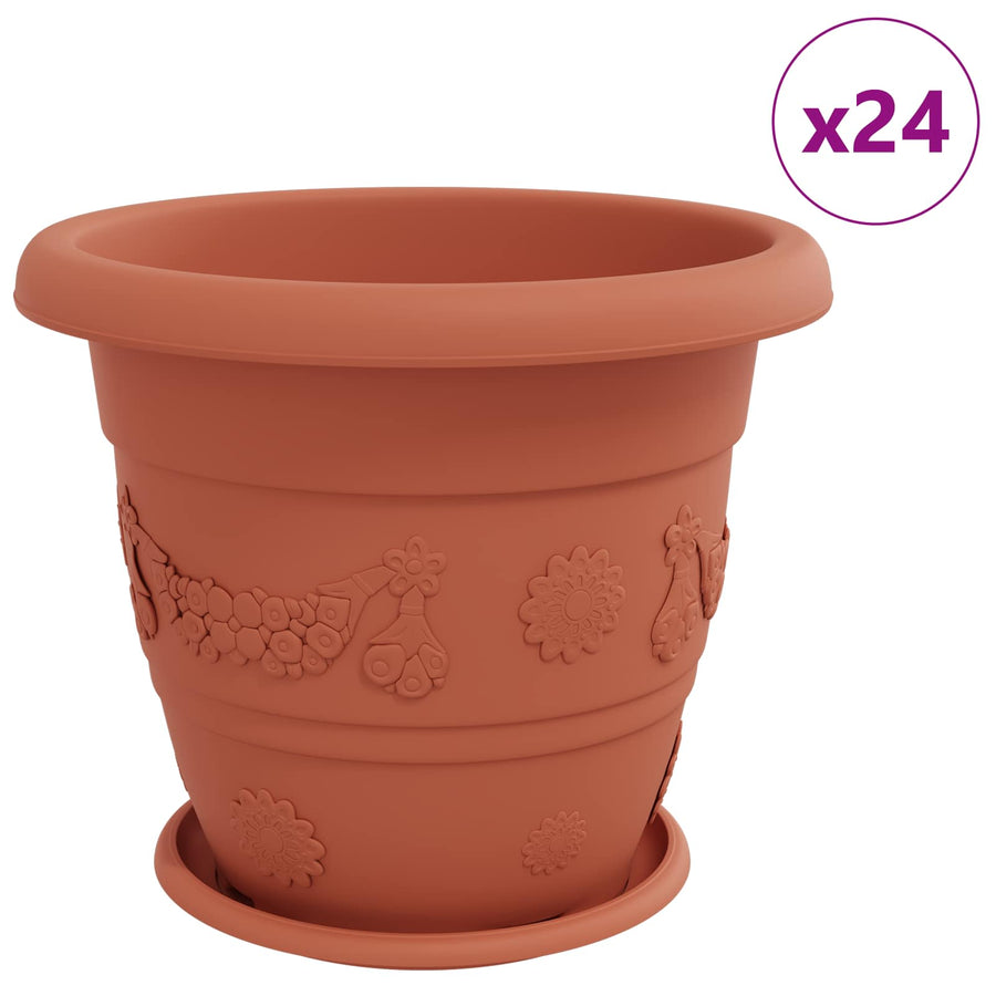Plantenpotten 24 pcs Baksteenrood Ø 26 x 21.5 cm Kunststof