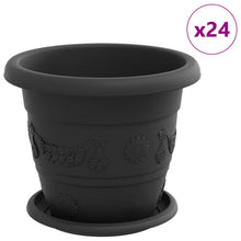 Plantenpotten 24 pcs Zwart Ø 26 x 21.5 cm Kunststof