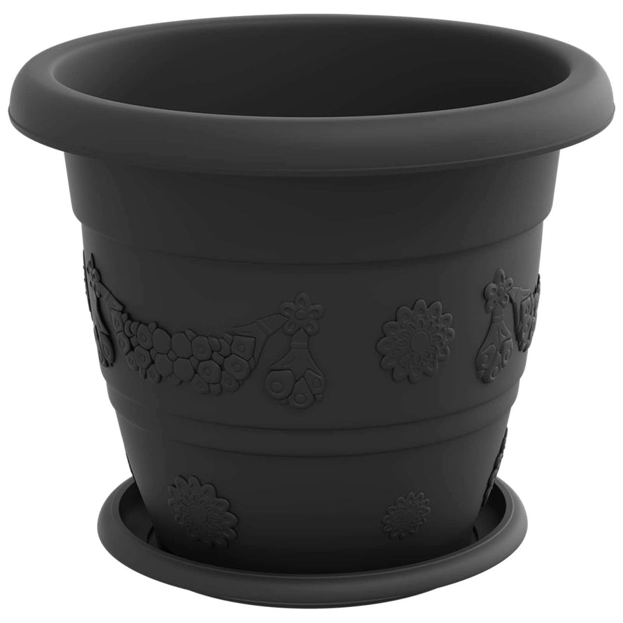 Plantenpotten 24 pcs Zwart Ø 26 x 21.5 cm Kunststof