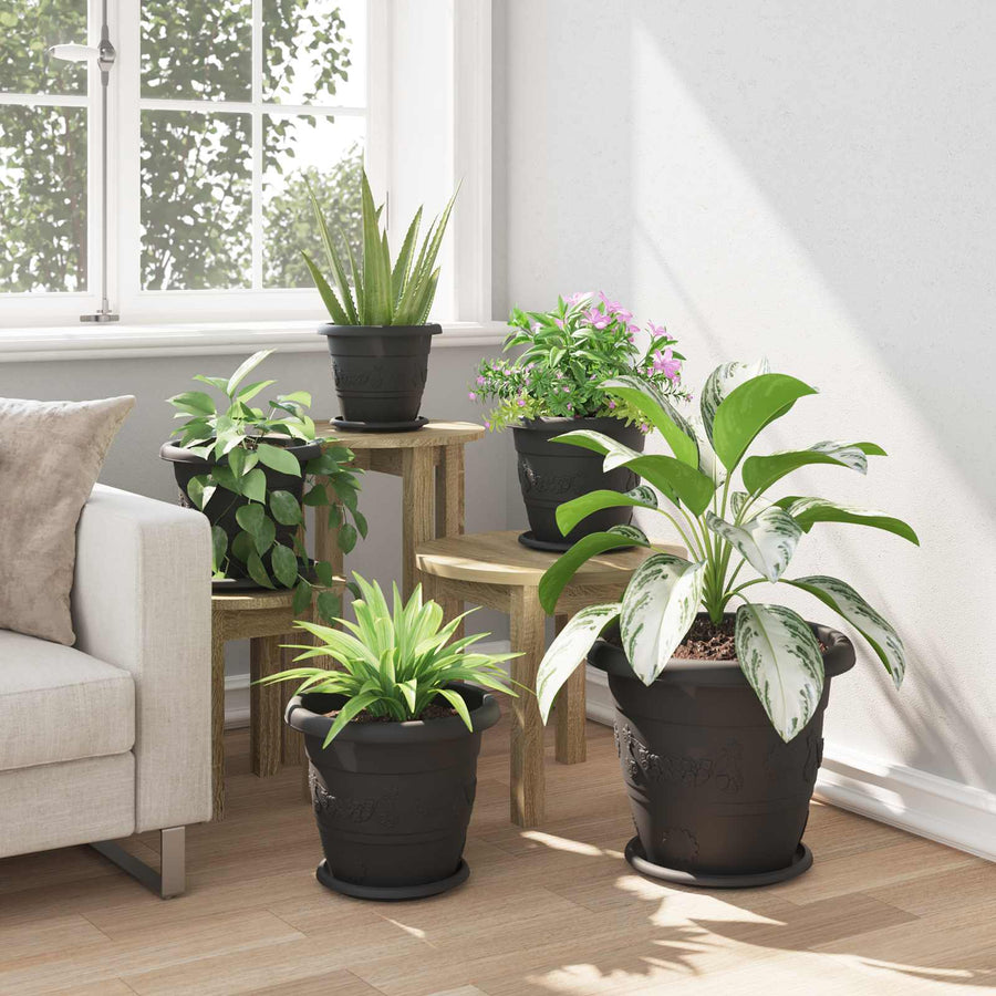 Plantenpotten 24 pcs Zwart Ø 26 x 21.5 cm Kunststof