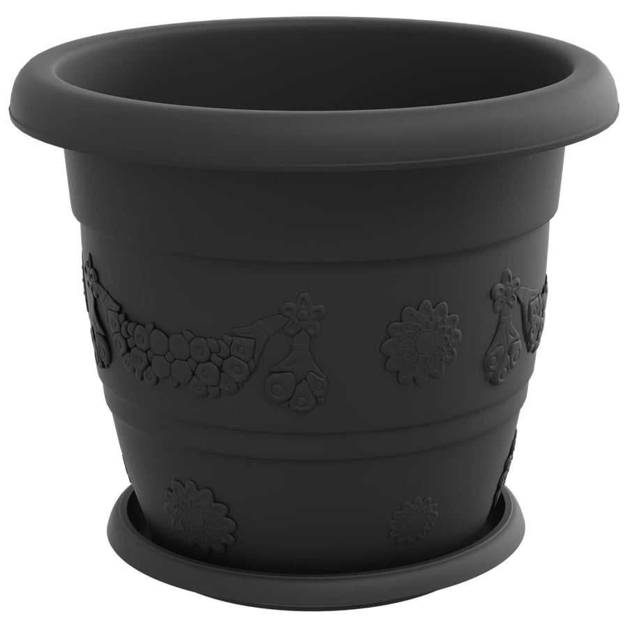 Plantenpotten 24 pcs Zwart Ø 26 x 21.5 cm Kunststof