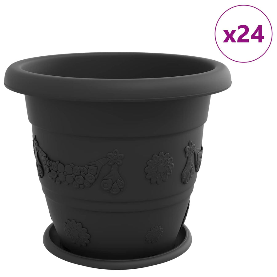 Plantenpotten 24 pcs Zwart Ø 39 x 32 cm Kunststof