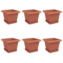 Plantenpotten 6 pcs Baksteenrood 20 x 20 x 16 cm Kunststof