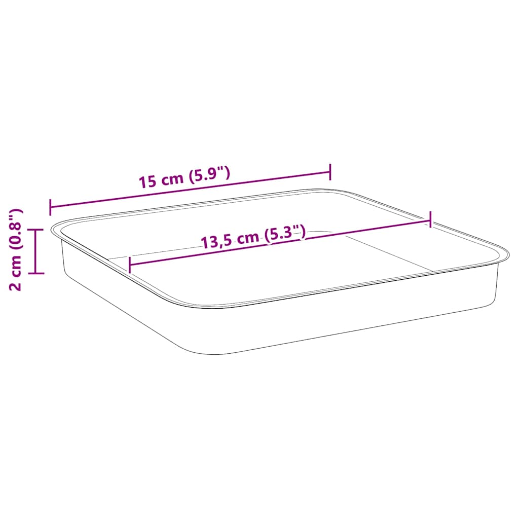 Plantenpotten 6 pcs Baksteenrood 20 x 20 x 16 cm Kunststof