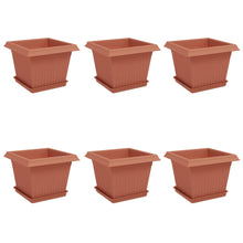 Plantenpotten 6 pcs Baksteenrood 23 x 23 x 17,5 cm Kunststof