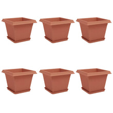 Plantenpotten 6 pcs Baksteenrood 28,5 x 28,5 x 22 cm Kunststof
