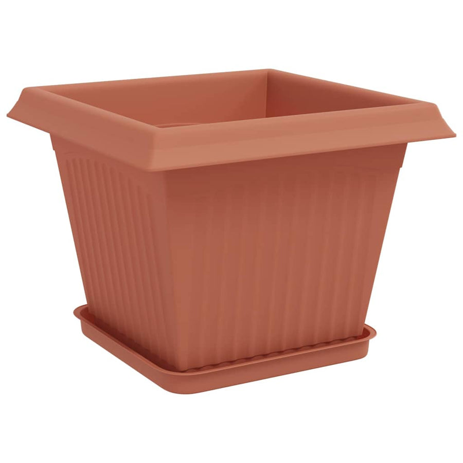 Plantenpotten 6 pcs Baksteenrood 28,5 x 28,5 x 22 cm Kunststof