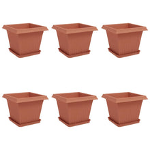 Plantenpotten 6 pcs Baksteenrood 33 x 33 x 26 cm Kunststof