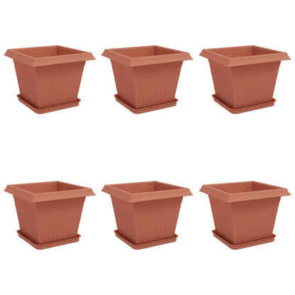 Plantenpotten 6 pcs Baksteenrood 33 x 33 x 26 cm Kunststof