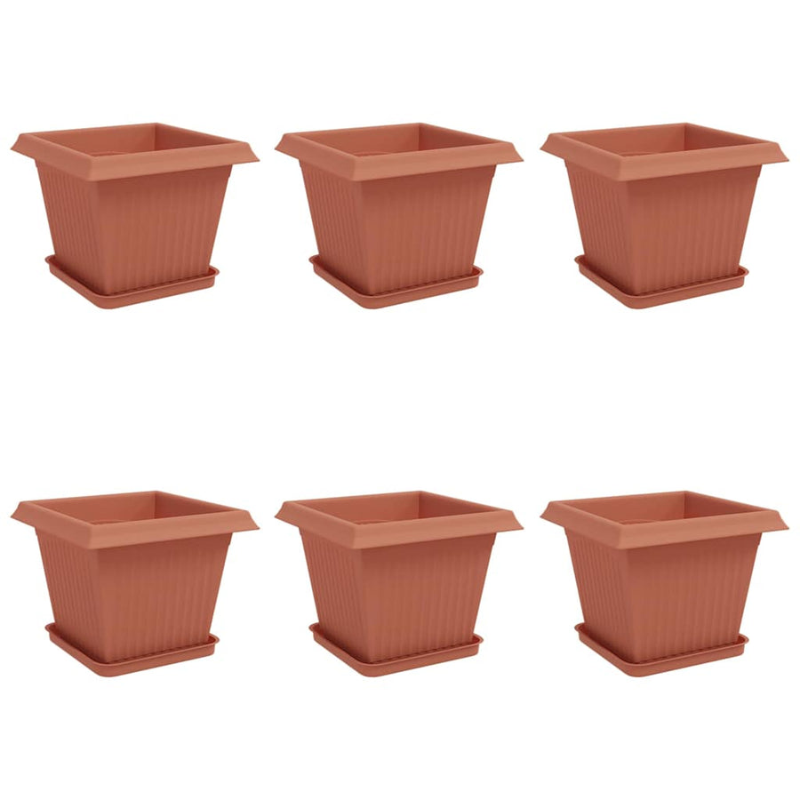 Plantenpotten 6 pcs Baksteenrood 33 x 33 x 26 cm Kunststof