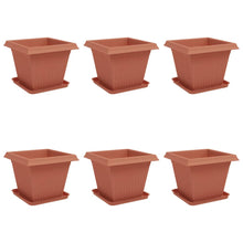 Plantenpotten 6 pcs Baksteenrood 38 x 38 x 30 cm Kunststof