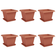 Plantenpotten 6 pcs Baksteenrood 43 x 43 x 33,5 cm Kunststof