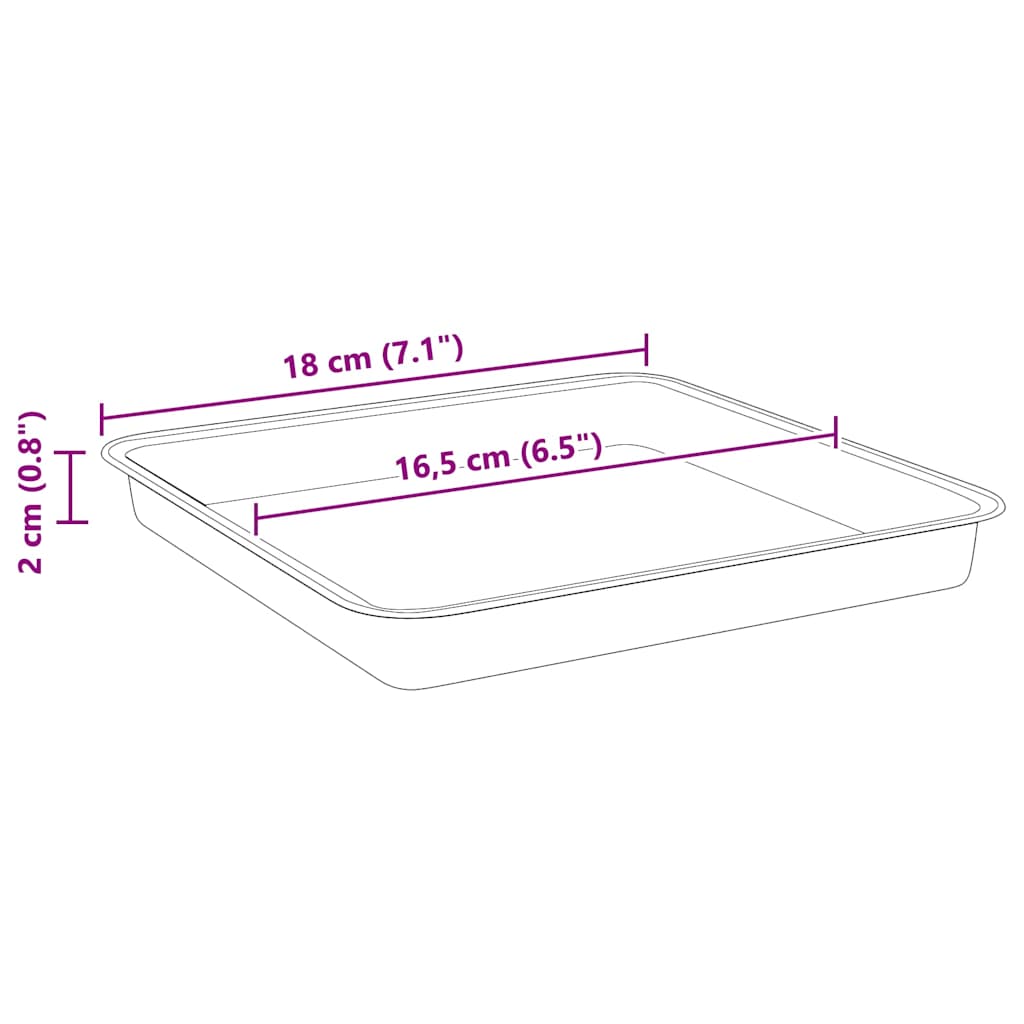 Plantenpotten 6 pcs Zwart 23 x 23 x 17,5 cm Kunststof