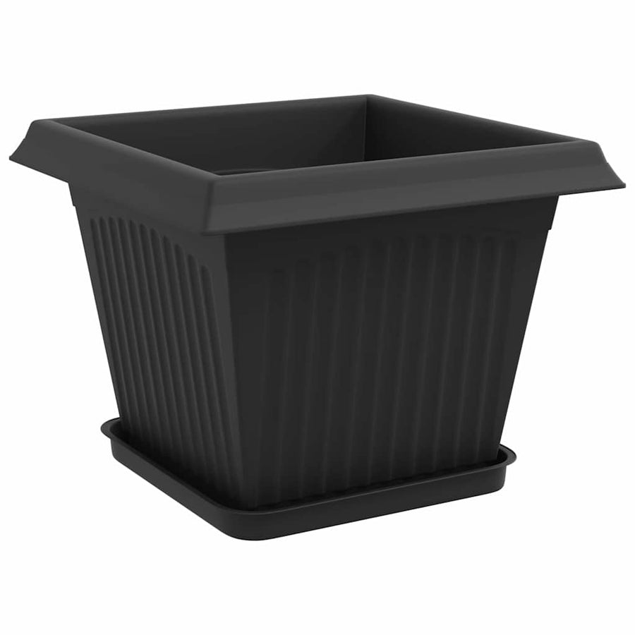 Plantenpotten 6 pcs Zwart 28,5 x 28,5 x 22 cm Kunststof