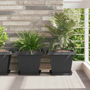 Plant Pots 6 pcs Black 33 x 33 x 26 cm Plastic
