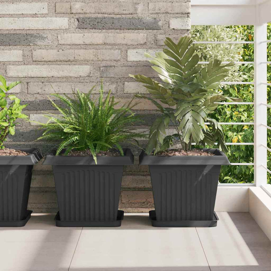 Plantenpotten 6 pcs Zwart 33 x 33 x 26 cm Kunststof