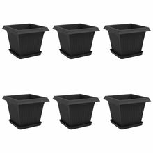 Plantenpotten 6 pcs Zwart 33 x 33 x 26 cm Kunststof