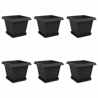 Plantenpotten 6 pcs Zwart 33 x 33 x 26 cm Kunststof