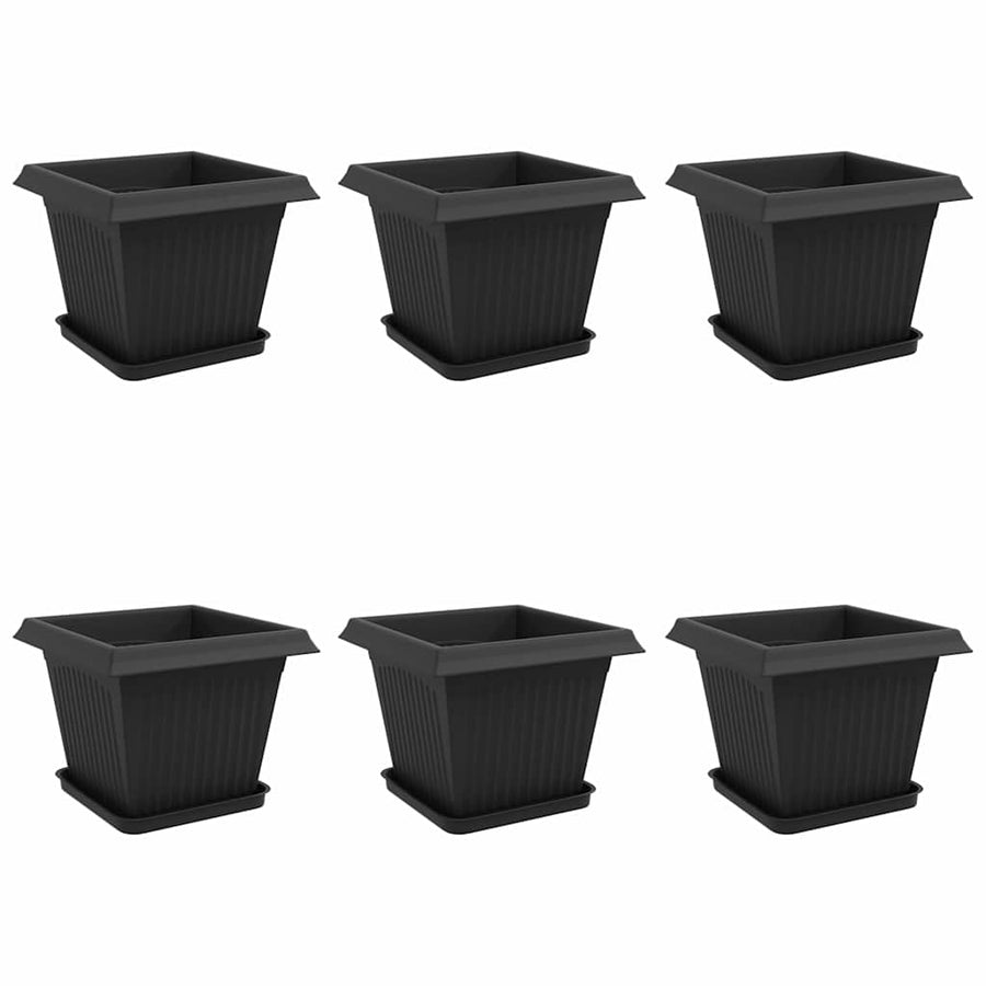 Plantenpotten 6 pcs Zwart 33 x 33 x 26 cm Kunststof