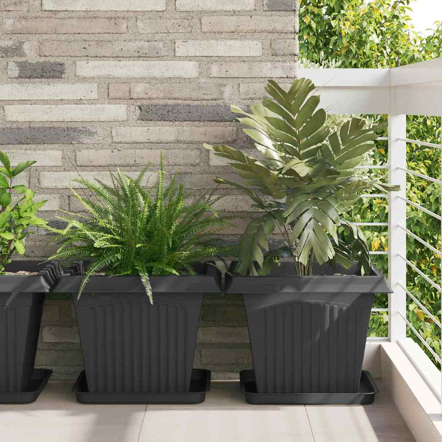 Plantenpotten 6 pcs Zwart 43 x 43 x 33,5 cm Kunststof