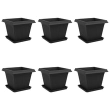 Plantenpotten 6 pcs Zwart 43 x 43 x 33,5 cm Kunststof