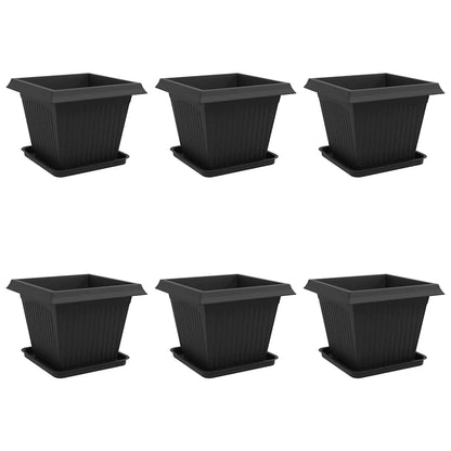 Plantenpotten 6 pcs Zwart 43 x 43 x 33,5 cm Kunststof