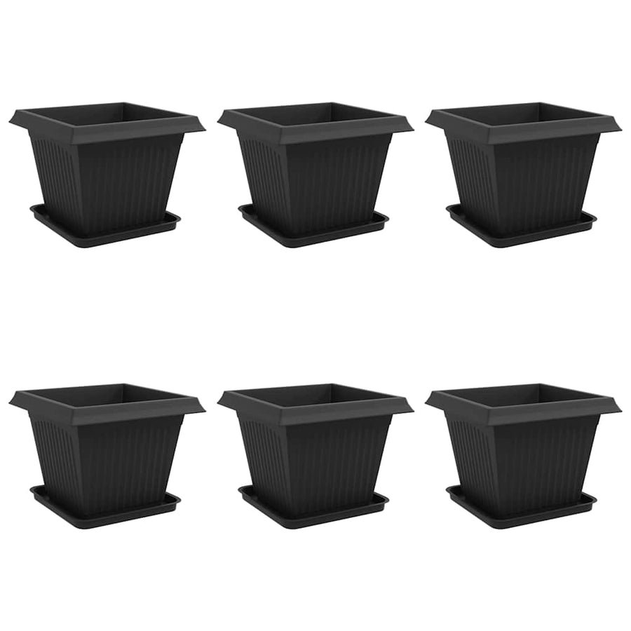 Plantenpotten 6 pcs Zwart 43 x 43 x 33,5 cm Kunststof