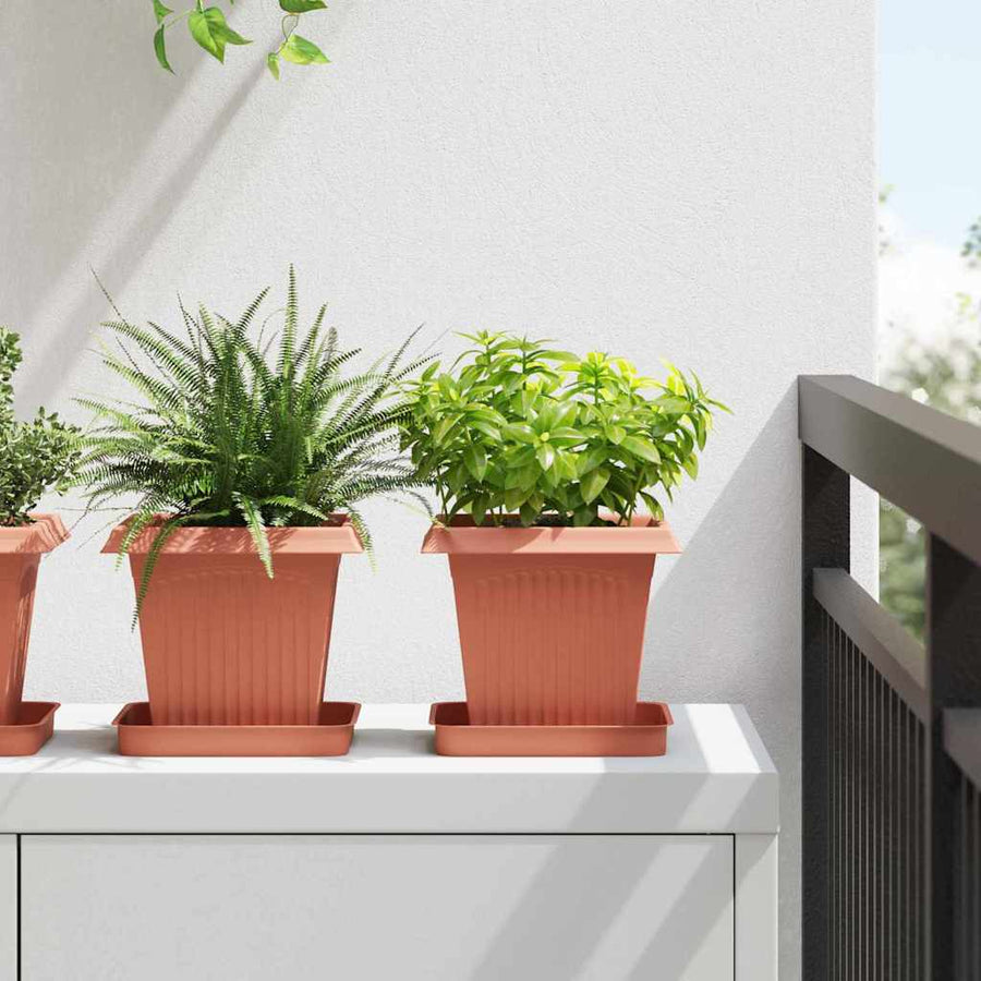 Plantenpotten 24 pcs Baksteenrood 16 x 16 x 14 cm Kunststof