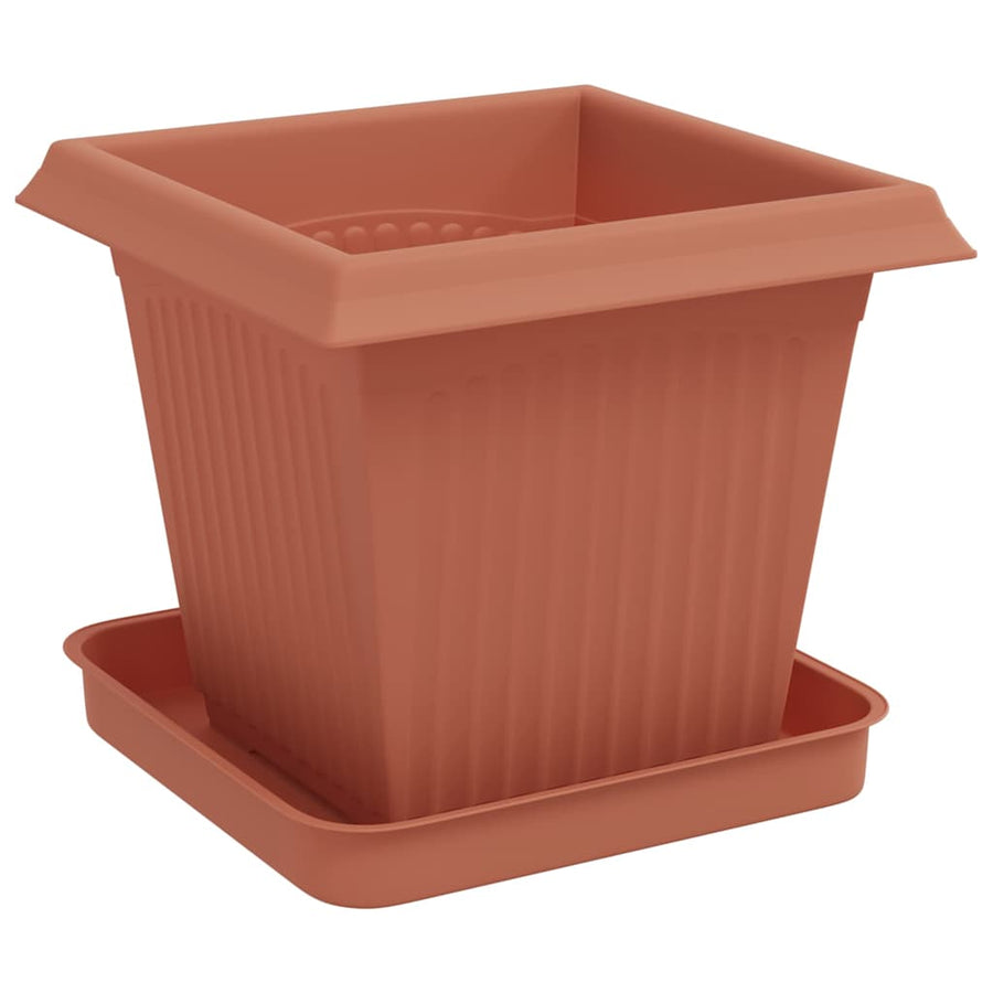 Plantenpotten 24 pcs Baksteenrood 16 x 16 x 14 cm Kunststof