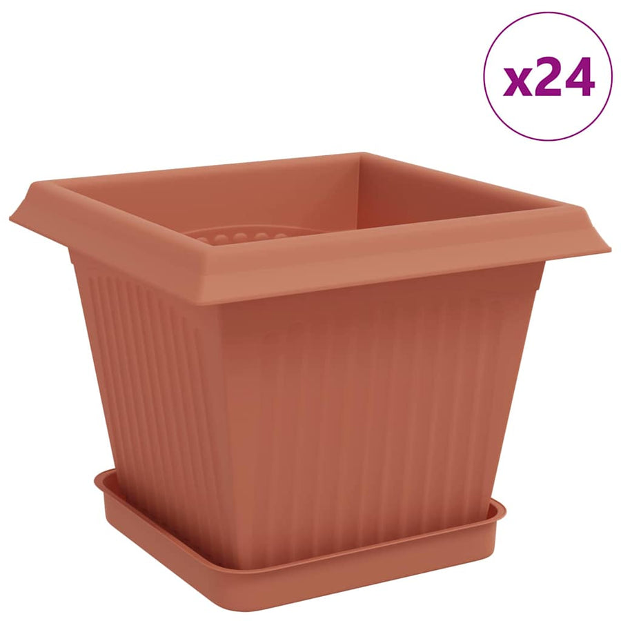 Plantenpotten 24 pcs Baksteenrood 20 x 20 x 16 cm Kunststof