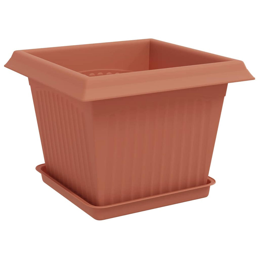 Plantenpotten 24 pcs Baksteenrood 23 x 23 x 17,5 cm Kunststof