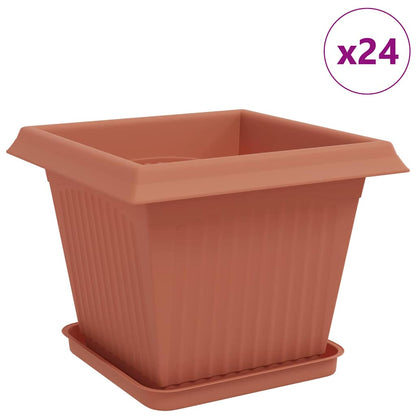 Plantenpotten 24 pcs Baksteenrood 33 x 33 x 26 cm Kunststof
