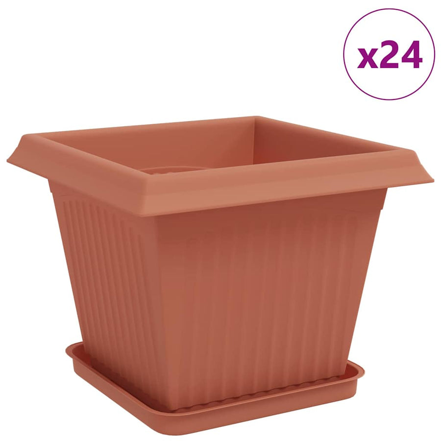 Plantenpotten 24 pcs Baksteenrood 33 x 33 x 26 cm Kunststof